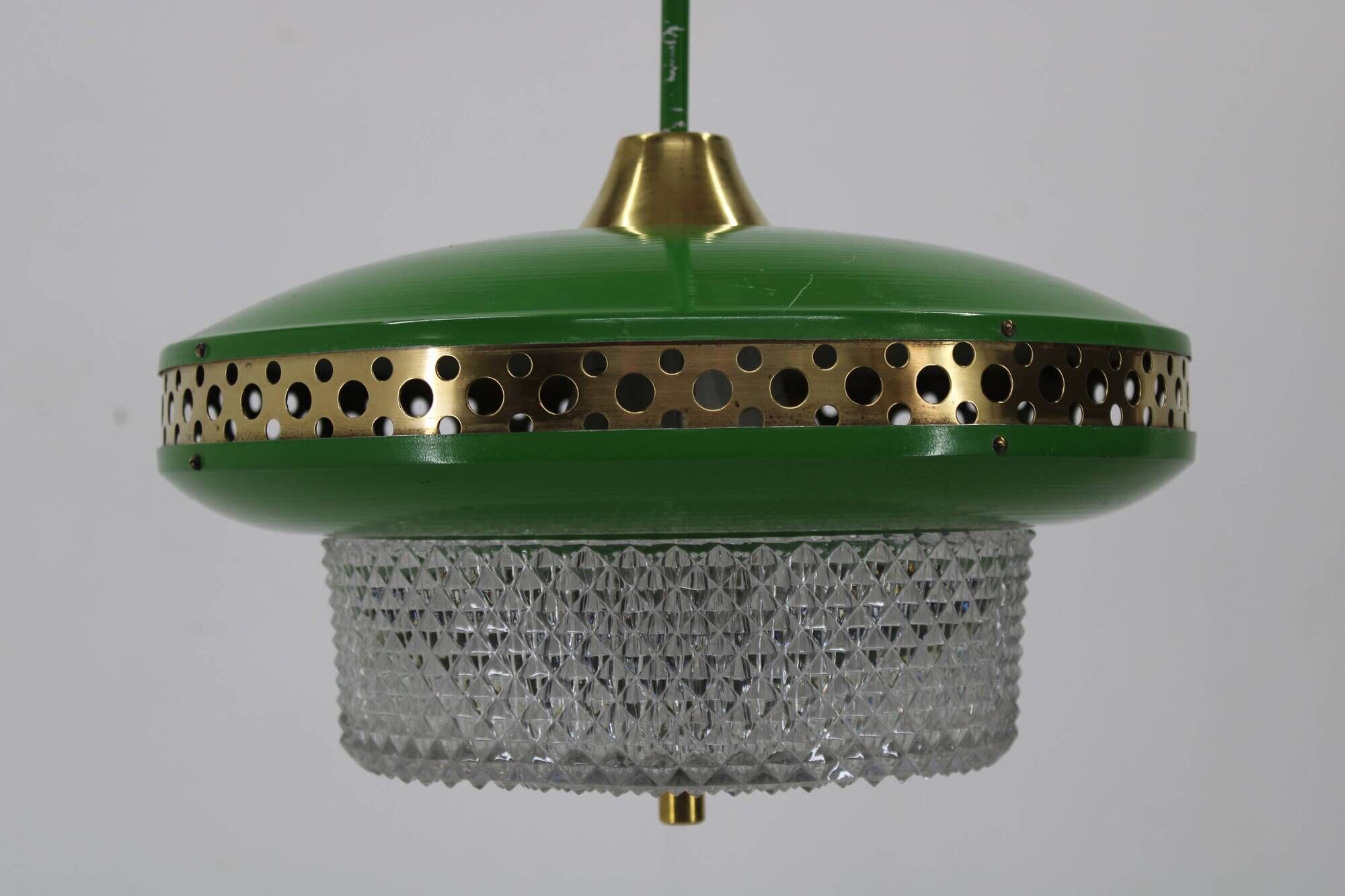 1970s Green Space Age Metal Pendant by LUDIB Bratislava, Czechoslovakia