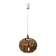 Scandinavian UFO Mushroom Pendants in Wood Veneer, 1970s