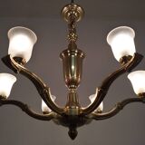 Art Deco bronze chandelier circa 1930