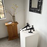 Black metal brutalist wall lights