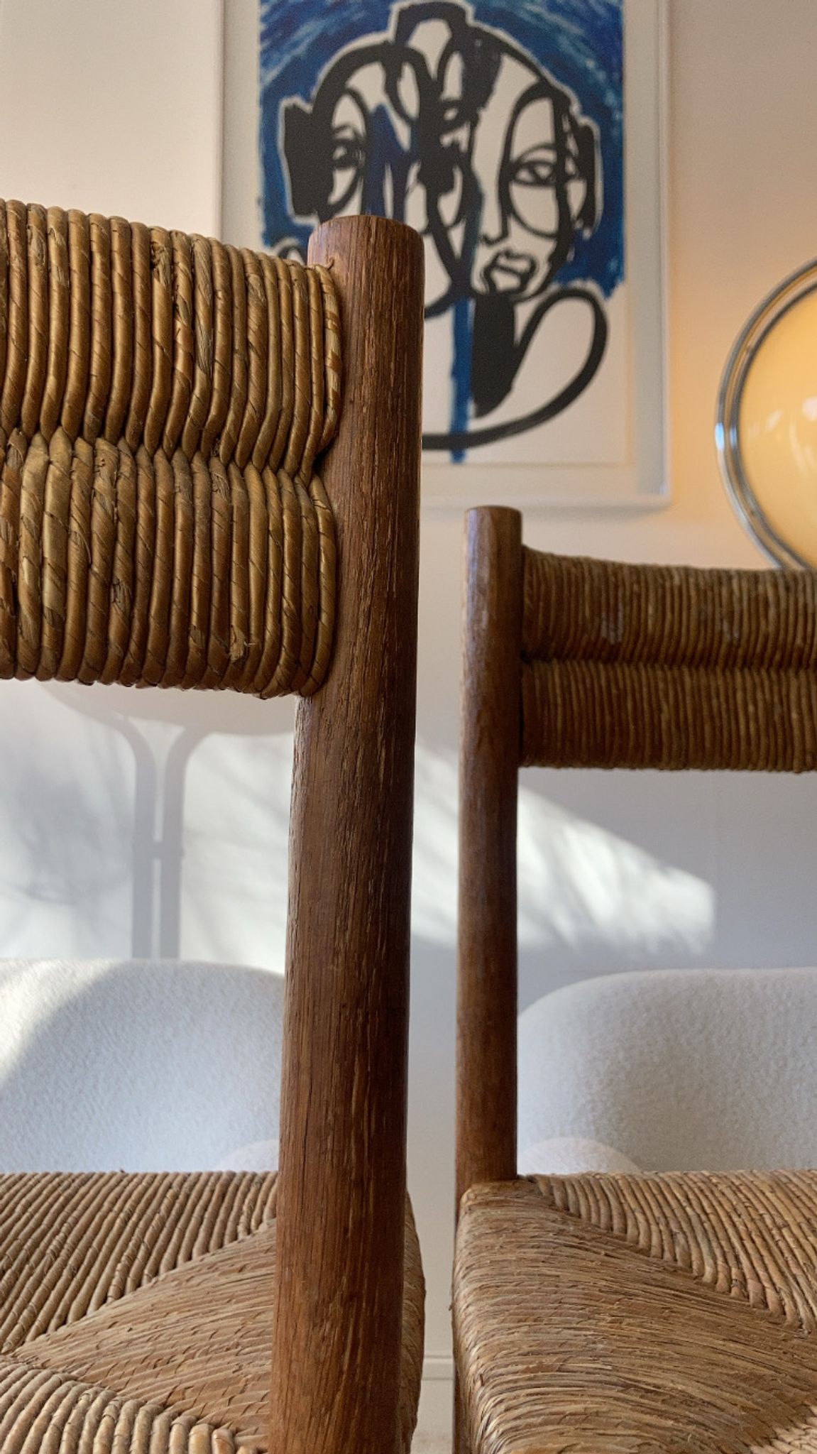 Pair chair child straw design 1950/1960