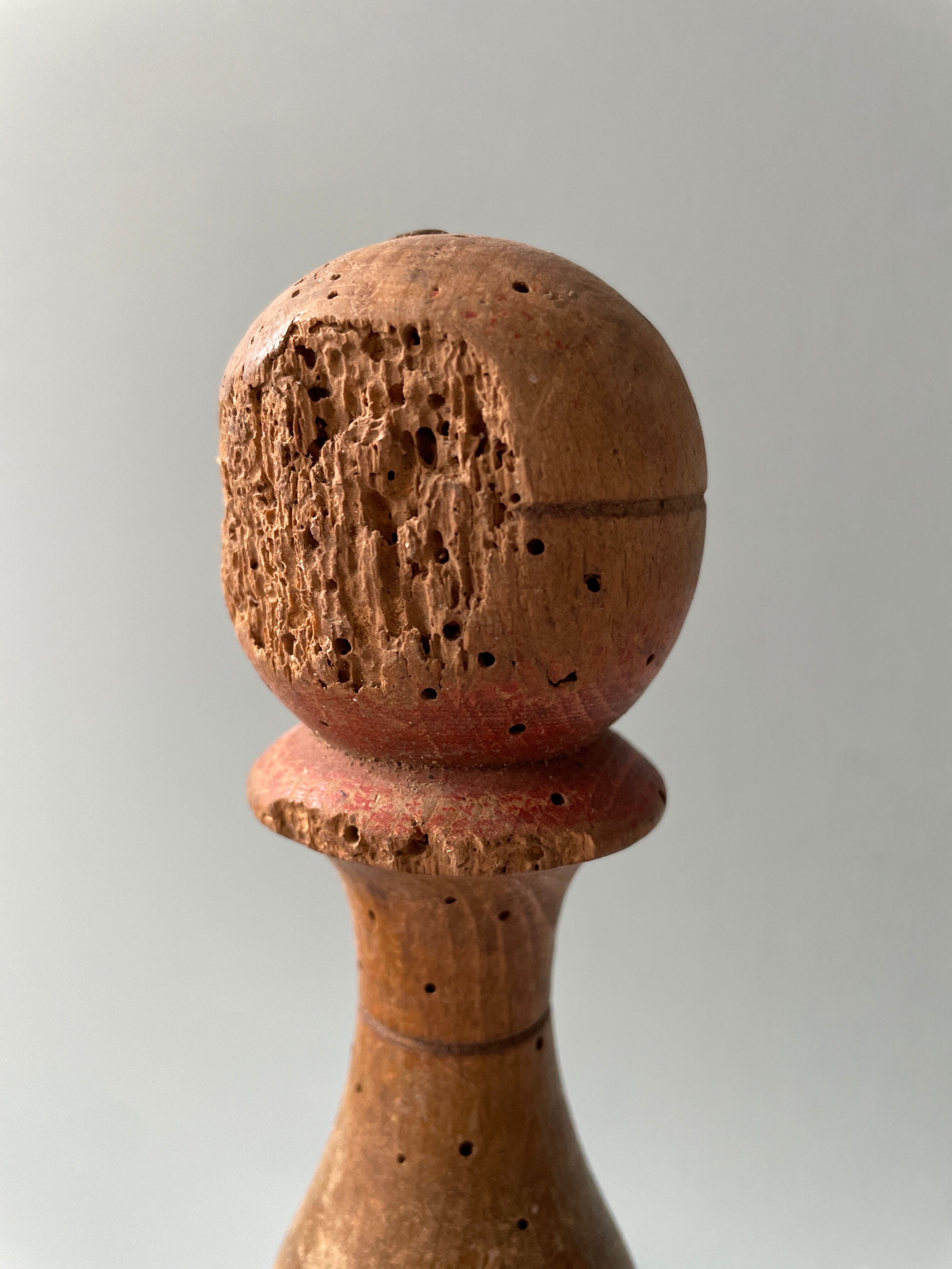 Old wooden bowling game turned late nineteenth century