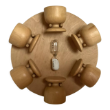 6 wooden egg cups hourglass wall mount Scandinavian wood