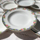 6 Digoin opaque porcelain soup plates with floral pattern "3984"
