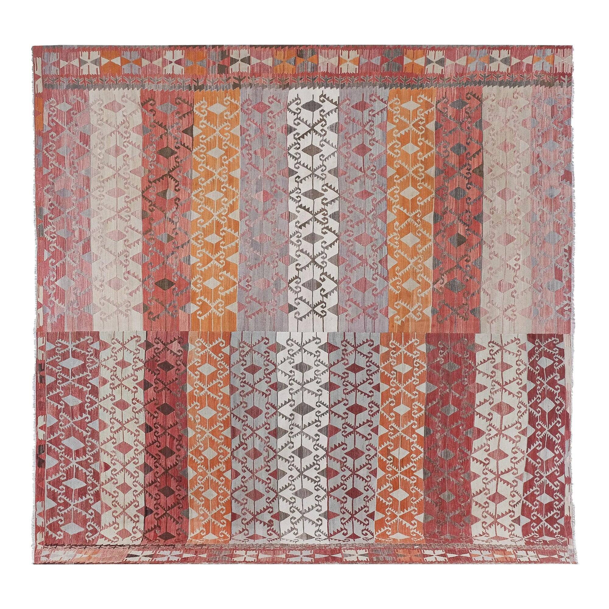 Vintage Turkish kilim handwoven 321x330 cm
