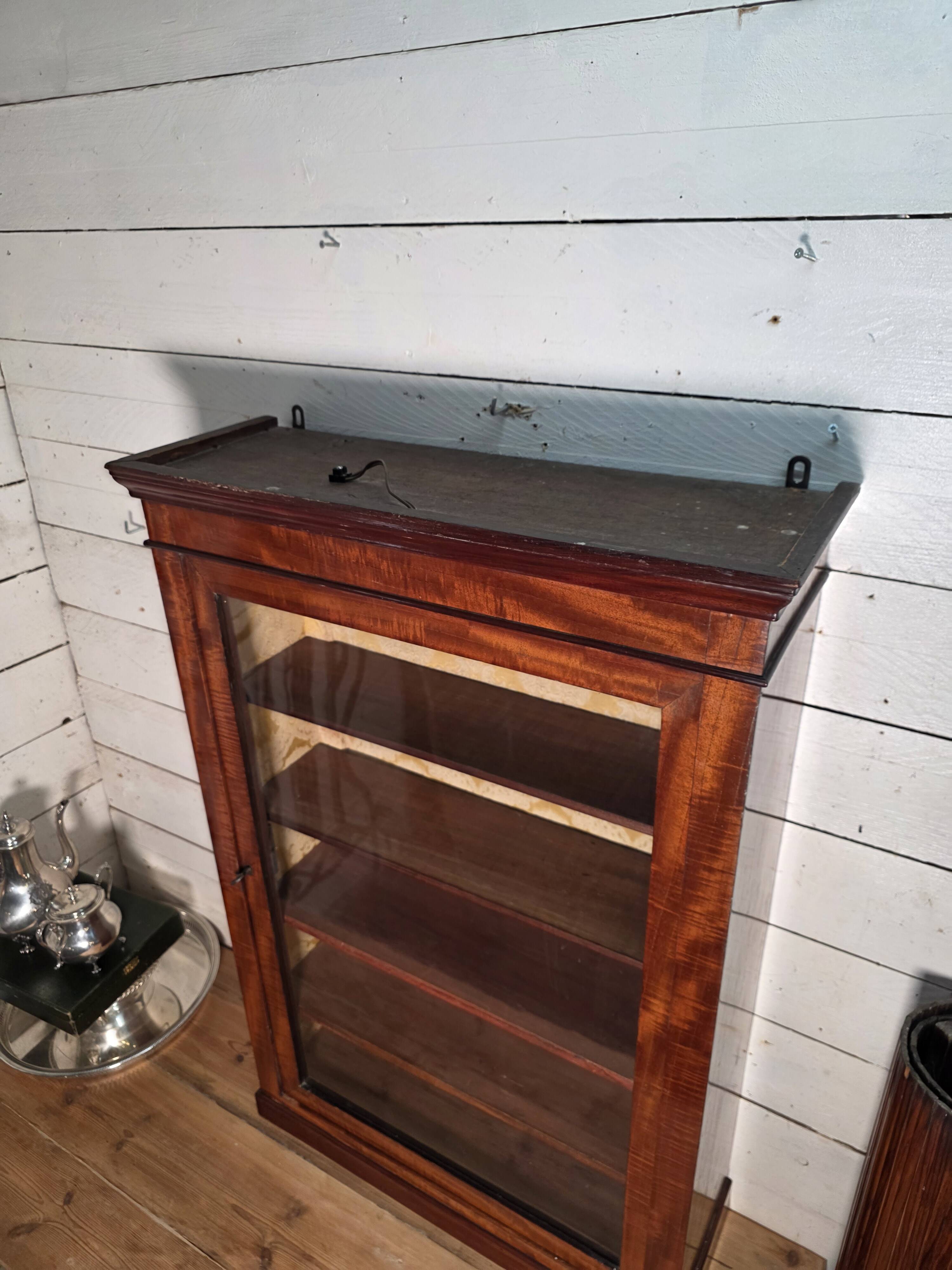 Late 19th century mahogany shop display cabinet.