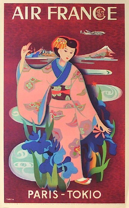 Air France poster by Yasse Tabuchi