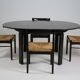 Vintage black lacquered dining set, Italy 1970s