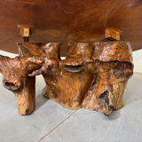 Mid-Century Brutalist Wabi Sabi Organic Natural Burl Wood Coffee Table