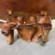 Brutalist Wabi Sabi mid-century coffee table made of natural biological burl wood.