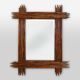 Grand miroir vintage en bambou avec miroir biseauté, France années 1960
