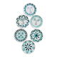 Set of 6 flat plates of French artisanal manufacture vallauris