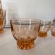 Service de 22 verres vintage ambré/rosé