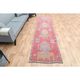 1970s Turkish Oushak Handmade Wool Cotton Red Area Rug 90x343
