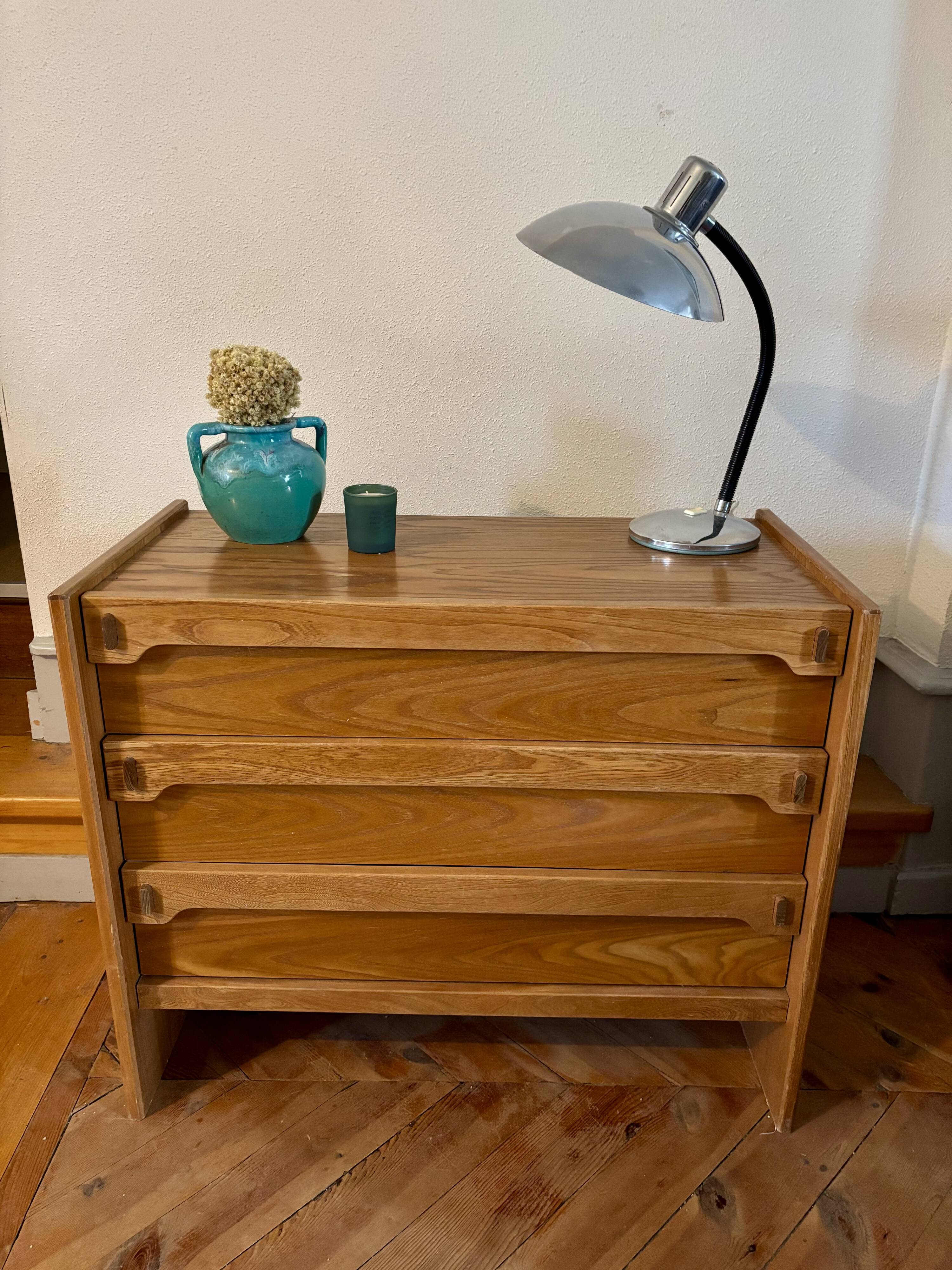 Vintage wooden chest of drawers 1970