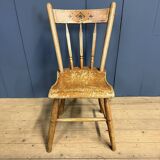 Set of four painted Dutch kitchen chairs.