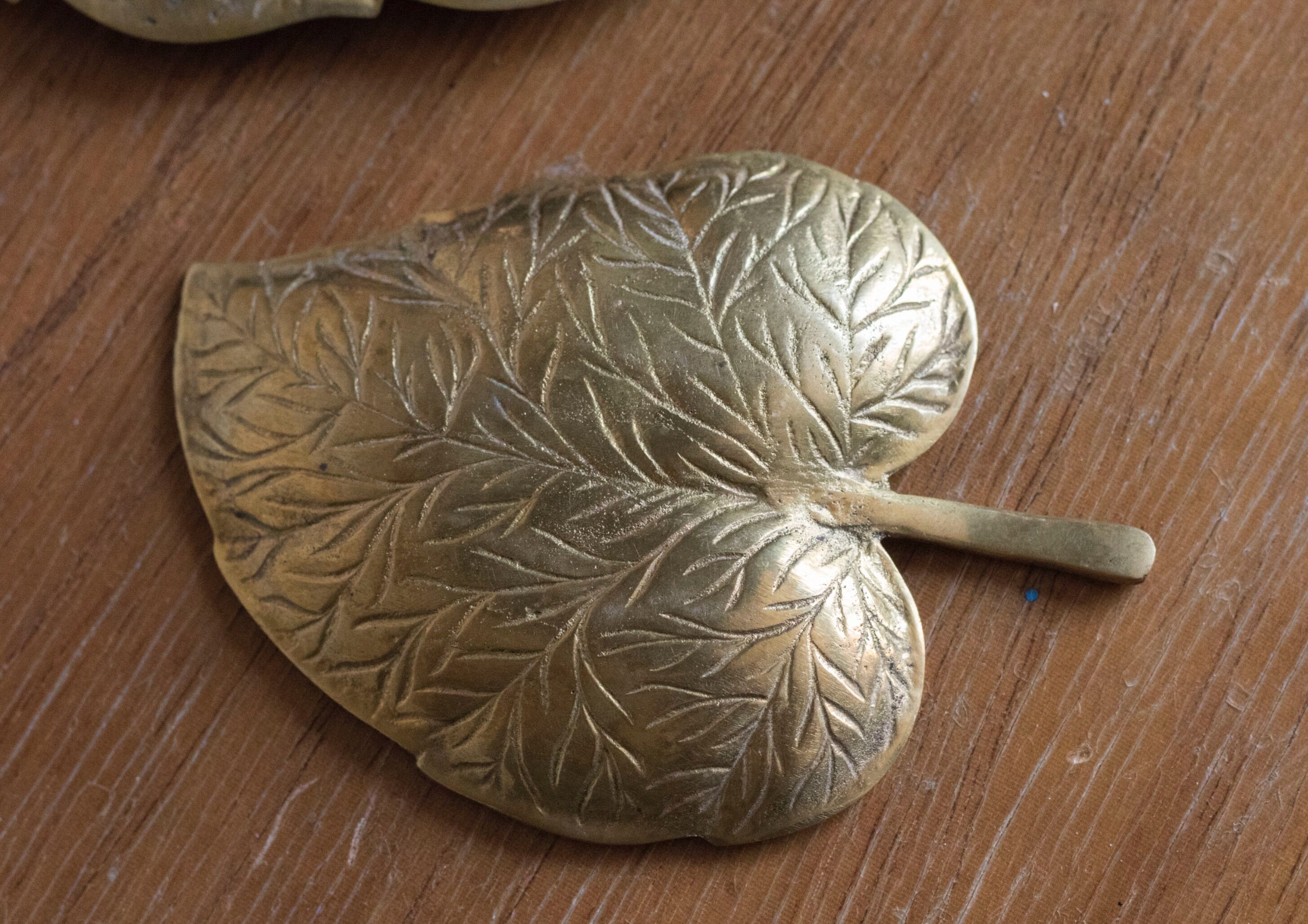 Empty old brass leaf bags