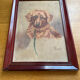Tableau portrait de chien huile sur panneau 1920
