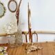 Golden metal psyche mirror 30x50cm