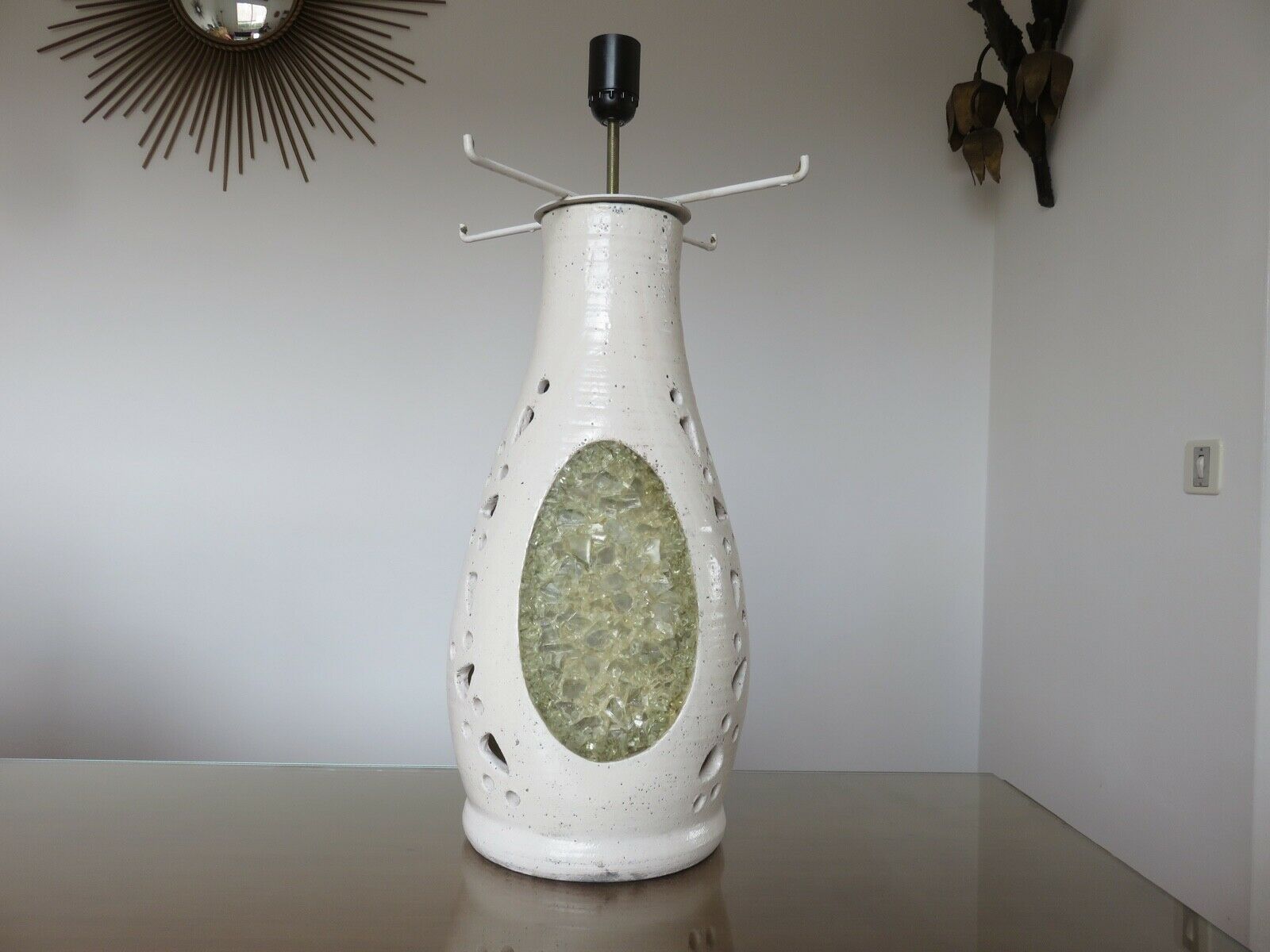 Ceramic lamp and resin "Accolay" 50s 60s