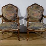 Louis XV style living room in walnut – 1920