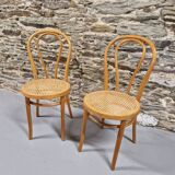 Set of thonet style cane chairs