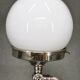 1930s Bauhaus Nickel and Opaline Glass Table Lamp, Czechoslovakia