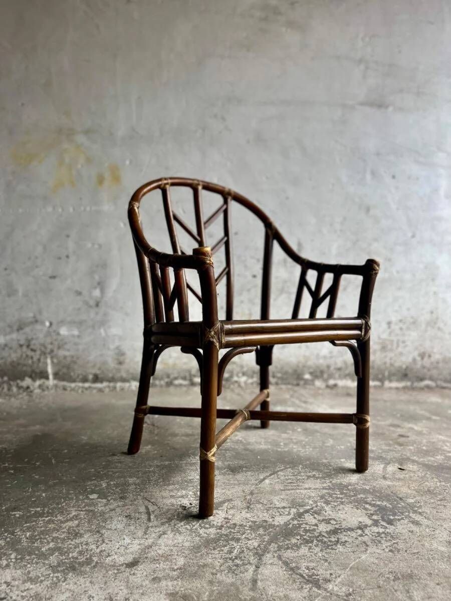 Rare ensemble de fauteuils en rotin McGuire des années 1970