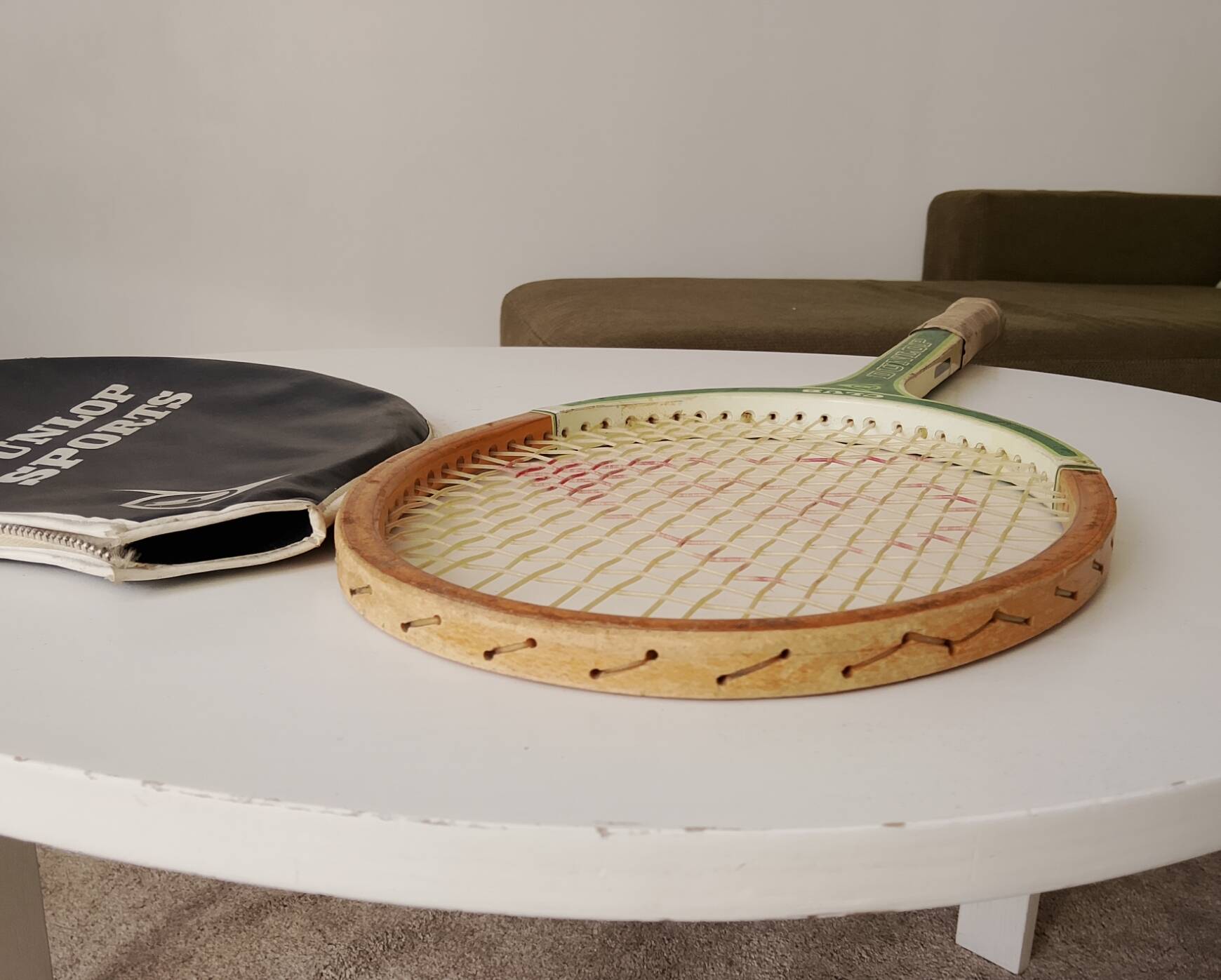 Vintage Dunlop Club tennis racket from the 1970s.