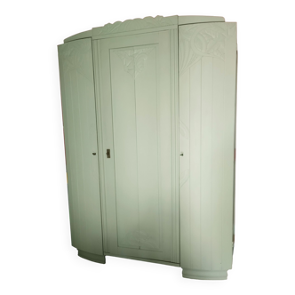 3-door art deco style wardrobe - With or without central mirror