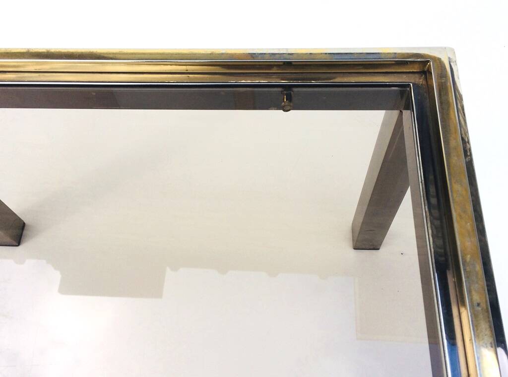 Table basse carrée Flaminia Belgochrom W. Rizzo. Vintage 70s