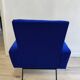 Fauteuil en velours bleu vintage