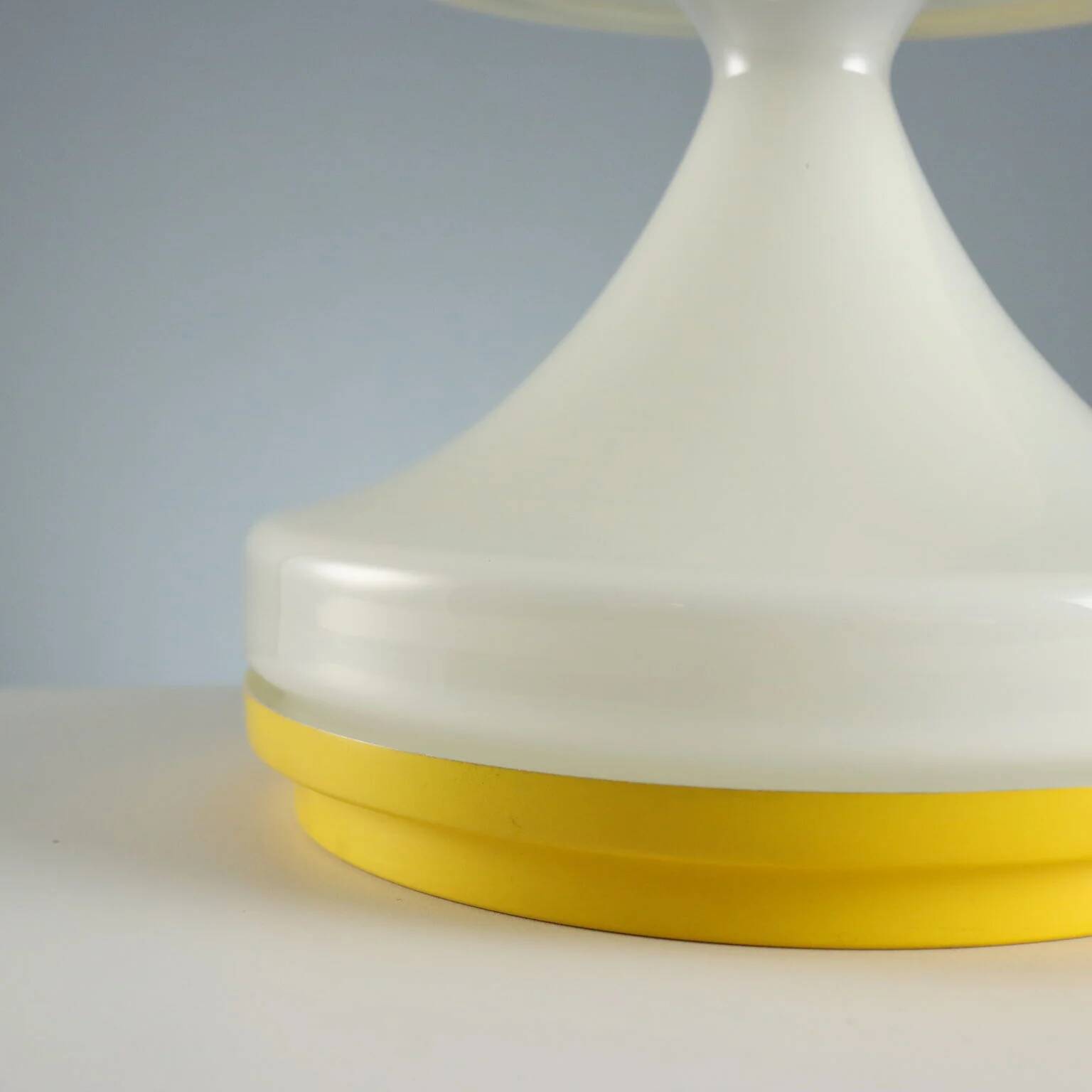 Vintage glass table lamp with double switch, Italy, 1970s