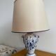 Lampe vintage faïence balustre portugal - décor oiseau bleu
