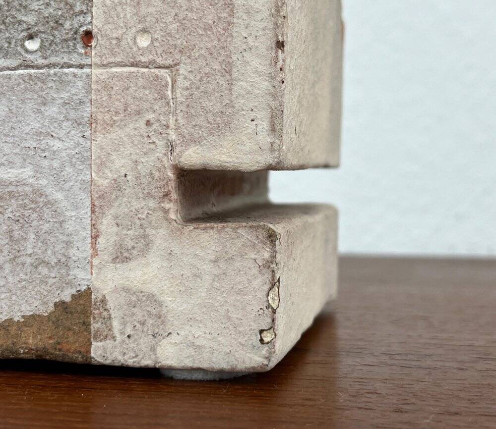 Klaus Lehmann, Cubist art sculpture in postmodern German brutalist ceramic Studio Pottery no. 337 81, 1981