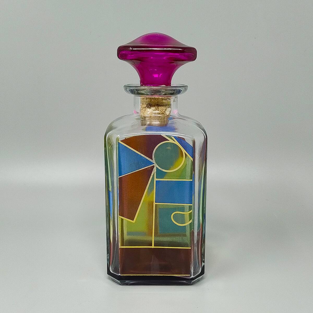 1970s Stunning Decanter or Decorative Bottle by Luigi Bormioli. Made in Ita
