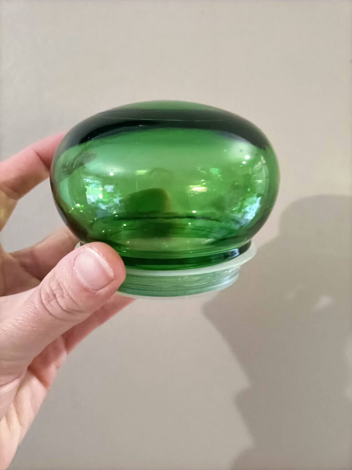 Green retro glass candy box