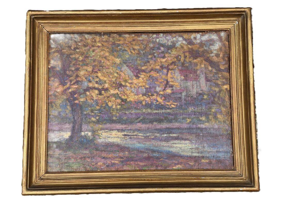 Weisser Charles Louis Auguste Large Oil on Canvas "La Celle in Creuse"