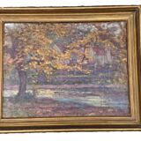 Weisser Charles Louis Auguste Large Oil on Canvas "La Celle in Creuse"