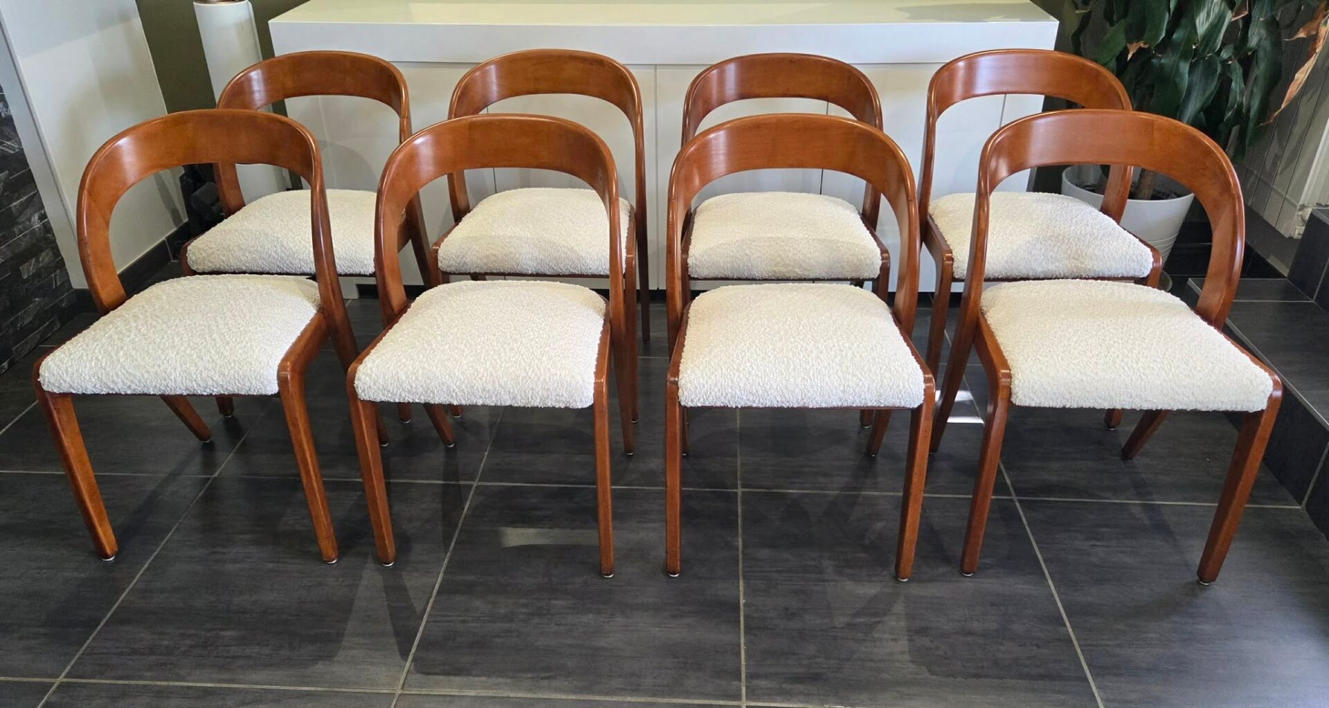 Set of 8 vintage Baumann Gondole chairs, 1960s.