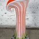 Murano blown glass soliflore vase in the shape of a green and red Calla flower