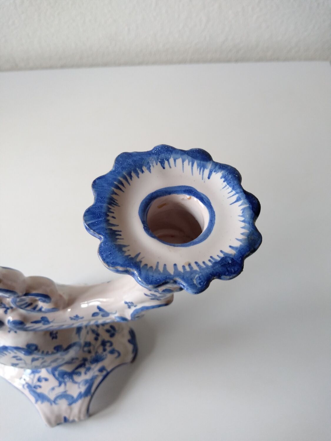 Ceramic chandelier hand-painted with signature