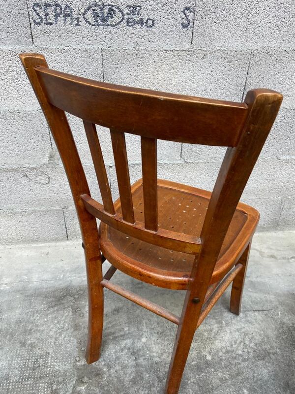 Deux chaises bistro bois courbé vintage