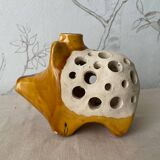 Handmade ceramic solifiore in the shape of a hedgehog