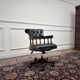 Chaise de bureau Chesterfield, chaise de capitaine, verte