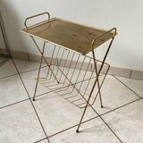 Vintage 1960s brass side table/magazine rack