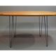 Table haute ou bureau teck et métal scandinave