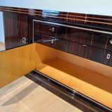 Large Art Deco Sideboard in Macassar Ebony, Maple & Chrome, France, 1930s