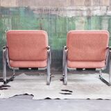 Chrome armchair with Knoll textile, 1980s