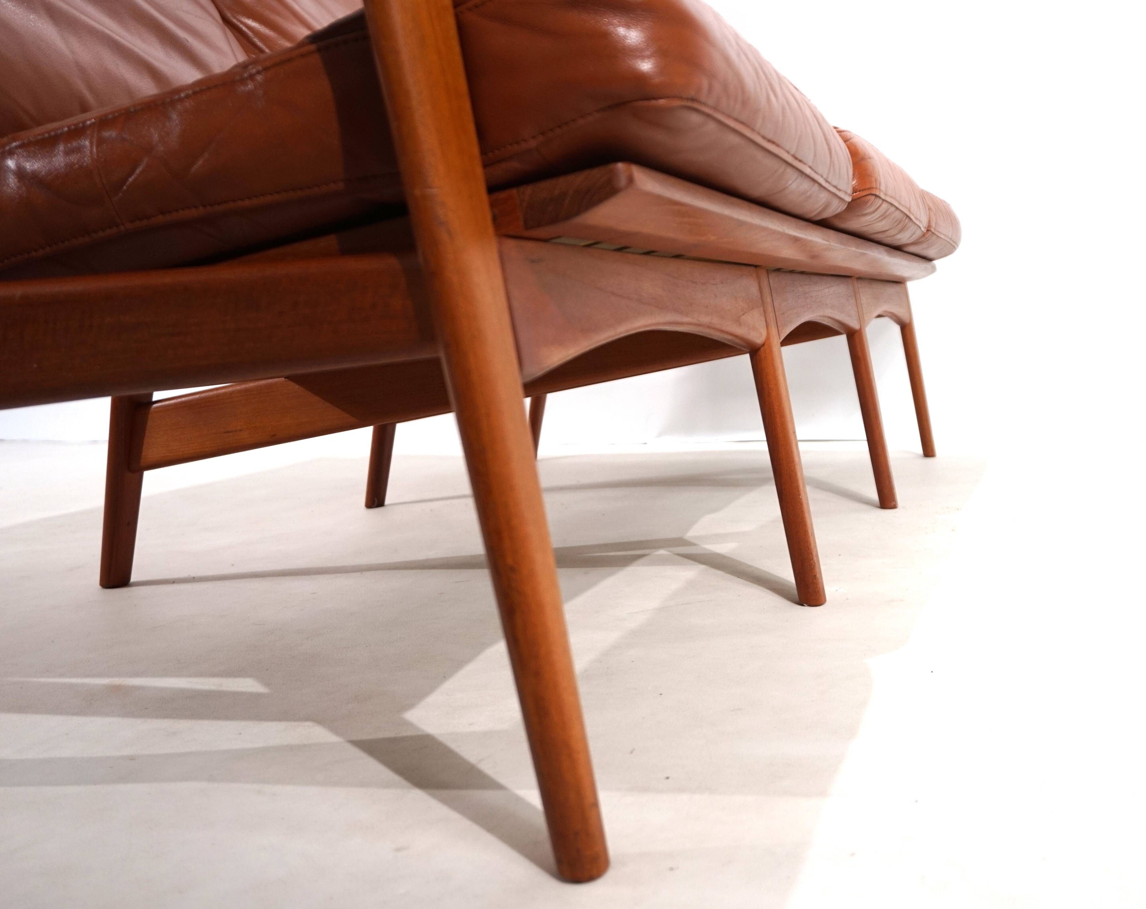 Canapé 3 places Komfort en cuir par Arne Wahl Iversen, 1960